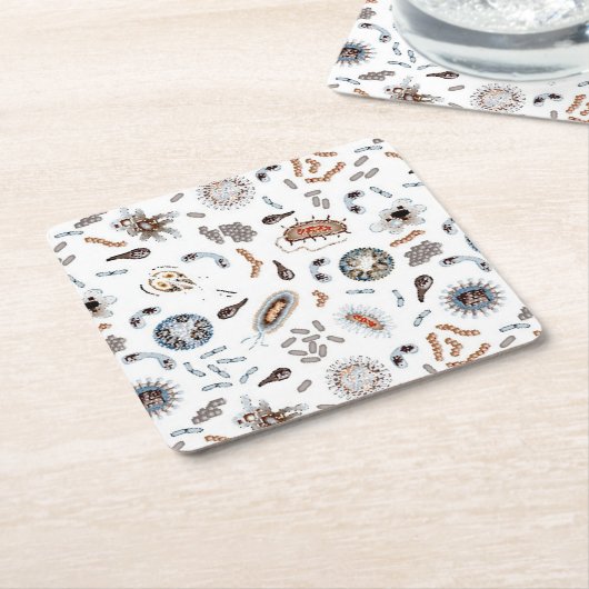 Bakterien u. Virus-Muster Rechteckiger Pappuntersetzer (angewinkelt)