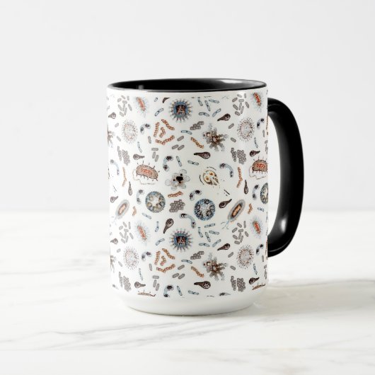 Bakterien u. Virus-Muster Tasse (VorderseiteRechts)