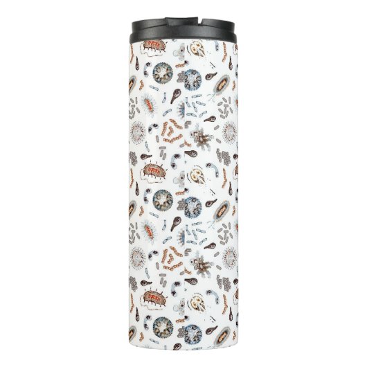 Bakterien u. Virus-Muster Thermosbecher (Rückseite)