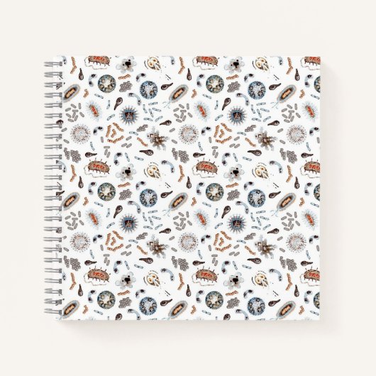 Bakterien- und Virusmuster Notizblock (Vorderseite)