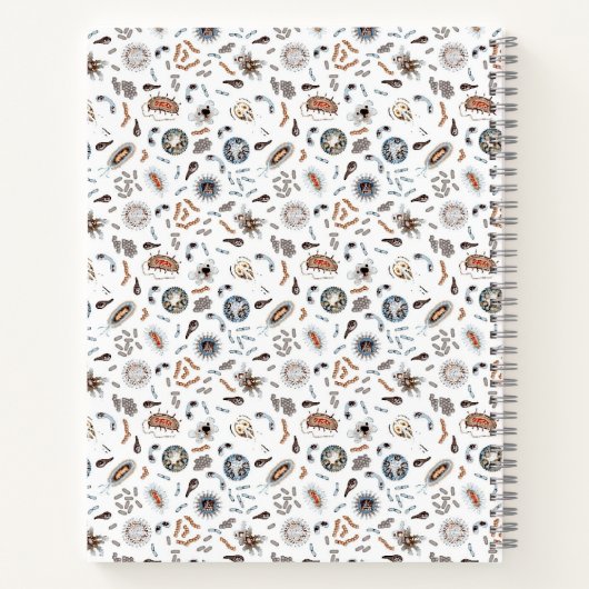 Bakterien- und Virusmuster Notizblock (Rückseite)