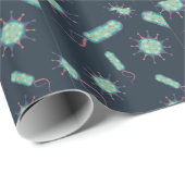 Bakterien unter Mikroskop Geschenkpapier (Rolleneckpunkt)