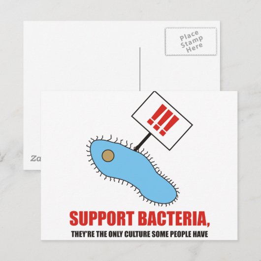 Bakterien unterstützen postkarte (Vorne/Hinten)