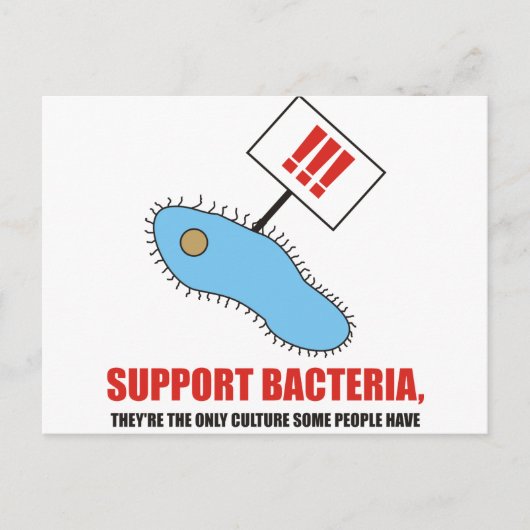 Bakterien unterstützen postkarte (Vorderseite)