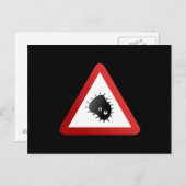 Bakterien-Warnzeichen Postkarte (Vorne/Hinten)
