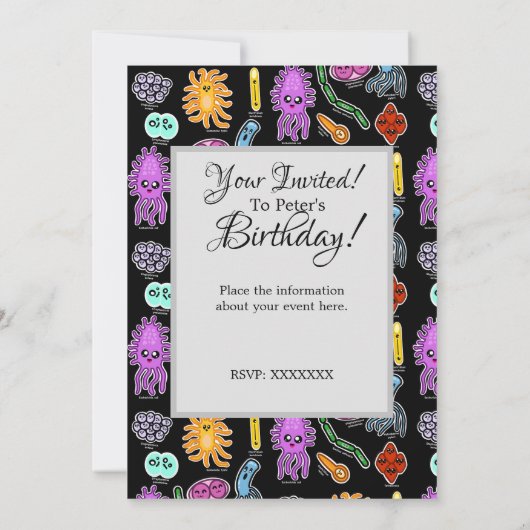 Bakterienarten Einladung (Rückseite)