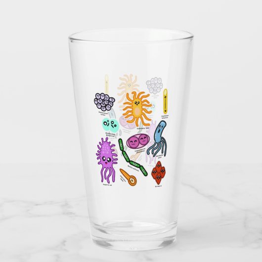 Bakterienarten Glas (Rückseite)