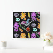 Bakterienarten Quadratische Wanduhr (Zuhause)