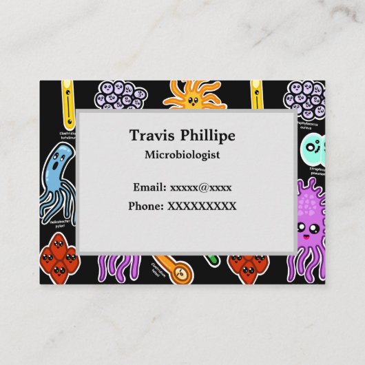 Bakterienarten Visitenkarte (Rückseite)