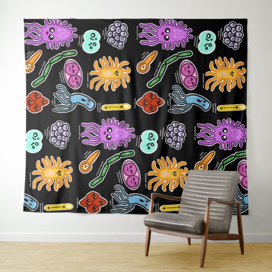 Bakterienarten Wandteppich (Beispiel (Horizontal))