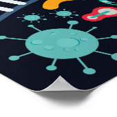 Bakterienplakat für Klassenzimmer oder Schlafzimme Poster (Ecke)