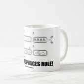 Bakteriophage-Regel! (Bakterien-Virus DNS) Kaffeetasse (VorderseiteRechts)