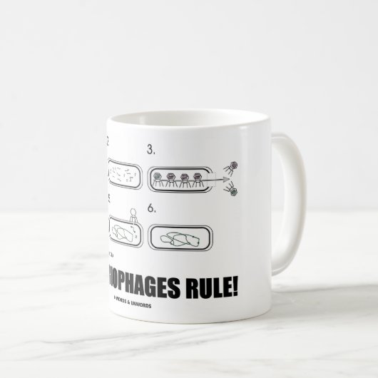 Bakteriophage-Regel! (Bakterien-Virus DNS) Kaffeetasse (VorderseiteRechts)