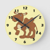 Baktriankamel-Design Runde Wanduhr (Vorderseite)
