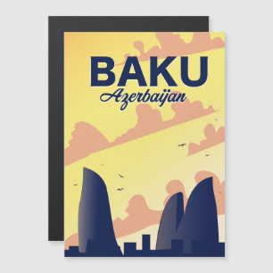 Baku Aserbaidschan Flame Towers Urlaubsposter Magnetkarte