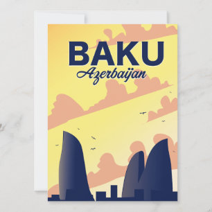 Baku Aserbaidschan Flammentürme Urlaubsposter