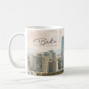 Baku Aserbaidschan Hauptstadt Aquarell Reise Gesch Kaffeetasse