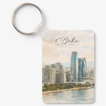 Baku Aserbaidschan Hauptstadt Aquarell Reise Gesch