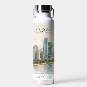 Baku Aserbaidschan Hauptstadt Aquarell Reise Gesch Trinkflasche