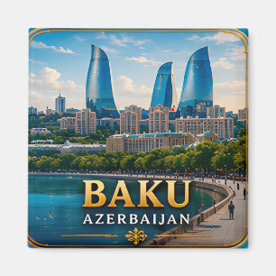 Baku Aserbaidschan Kaspisches Meer Hauptstadt 🌊 Magnet