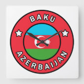 Baku Aserbaidschan Quadratische Wanduhr (Vorderseite)