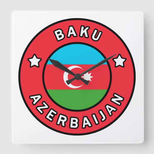 Baku Aserbaidschan Quadratische Wanduhr (Vorderseite)