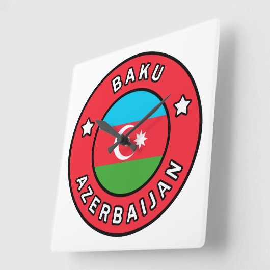 Baku Aserbaidschan Quadratische Wanduhr (Winkel)