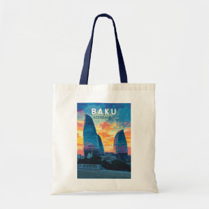 Baku Aserbaidschan Reise Kunst Vintage Tragetasche