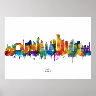 Baku Aserbaidschan Skyline Poster