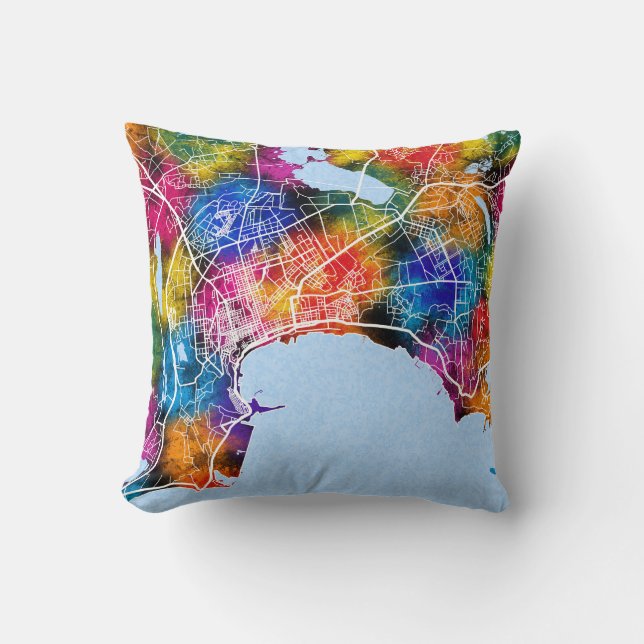 Baku Aserbaidschan Stadtkarte Kissen (Vorderseite)