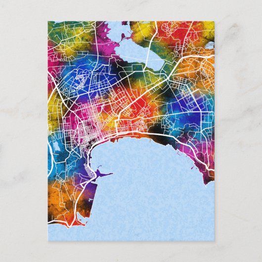 Baku Aserbaidschan Stadtkarte Postkarte (Vorderseite)