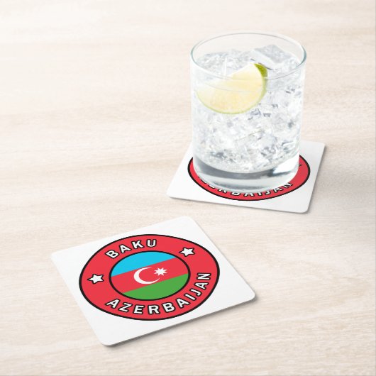 Baku Aserbaijan Rechteckiger Pappuntersetzer (Vor Ort)