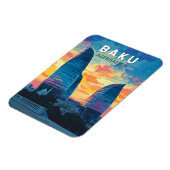 Baku Aserbaijan Reisen Kunst Vintag Magnet (Linke Seite)