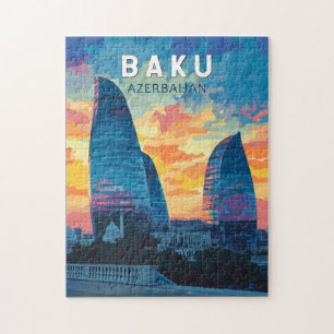 Baku Aserbaijan Reisen Kunst Vintag Puzzle