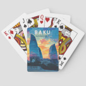Baku Aserbaijan Reisen Kunst Vintag Spielkarten (Rückseite)