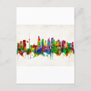 Baku Aserbaijan Skyline Feiertagspostkarte