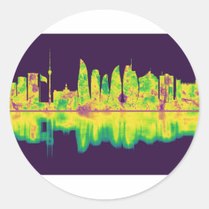 Baku Aserbaijan Skyline Runder Aufkleber