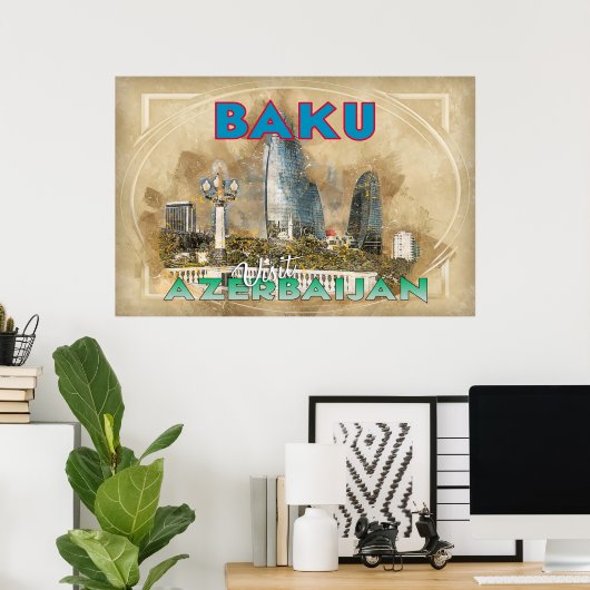 Baku, Besuch Aserbaidschans Poster (Heimbüro)