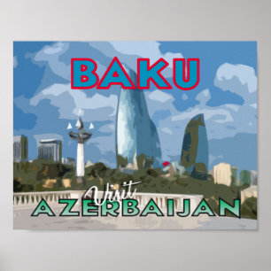 Baku, Besuch Aserbaidschans Poster