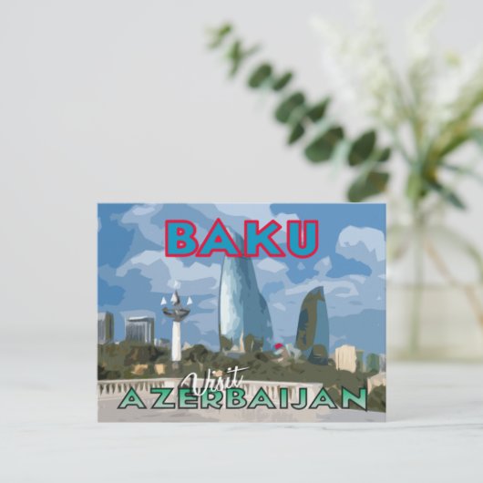 Baku, Besuch der aserbaidschanischen Postkarte (Stehend Vorderseite)