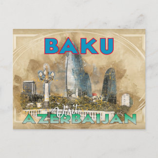 Baku, die Hauptstadt von Aserbaidschan von der "Be Postkarte