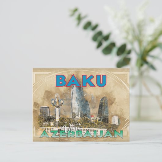 Baku, die Hauptstadt von Aserbaidschan von der "Be Postkarte (Stehend Vorderseite)