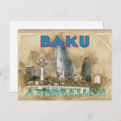 Baku, die Hauptstadt von Aserbaidschan von der "Be Postkarte (Vorne/Hinten)