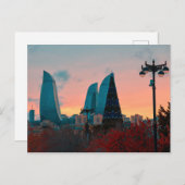 Baku-Skyline und Flammentürme Postkarte (Vorne/Hinten)