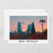 Baku-Skyline und Flammentürme Postkarte (Vorne/Hinten)