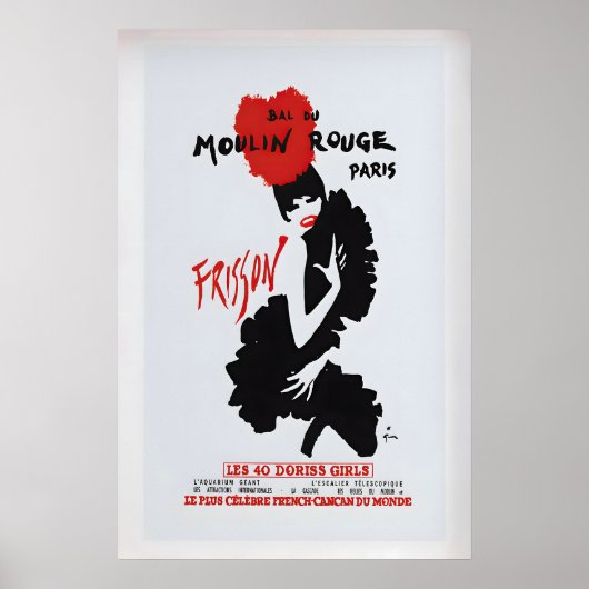 Bal du Moulin Rouge, Paris Vintage Advertising Poster (Vorne)