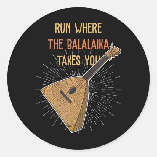 Balalaika Balalaika Spieler Musikalisches Instrume Runder Aufkleber (Vorderseite)