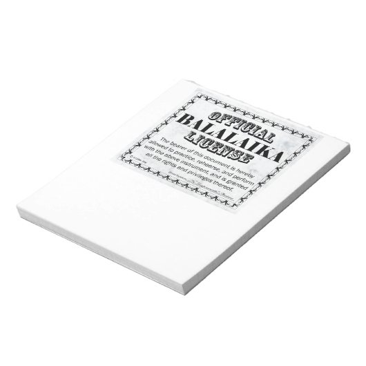 Balalaika-Lizenz Notizblock (Rotiert)