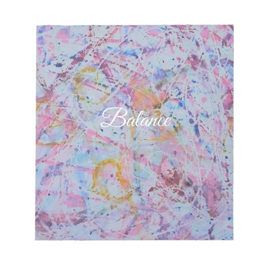 ​"Balance" Abstract Watercolor & Wax Resistance Notizblock (Vorderseite)