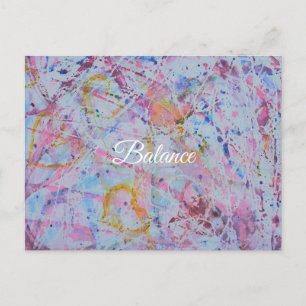 "Balance" Abstrakte Aquarell- & Wachswiderstandsku Feiertagspostkarte